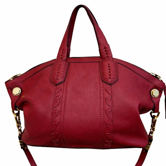 orYANY Handbags - orYANY Burgundy Cassie Leather Satchel Shoulder Crossbody EUC